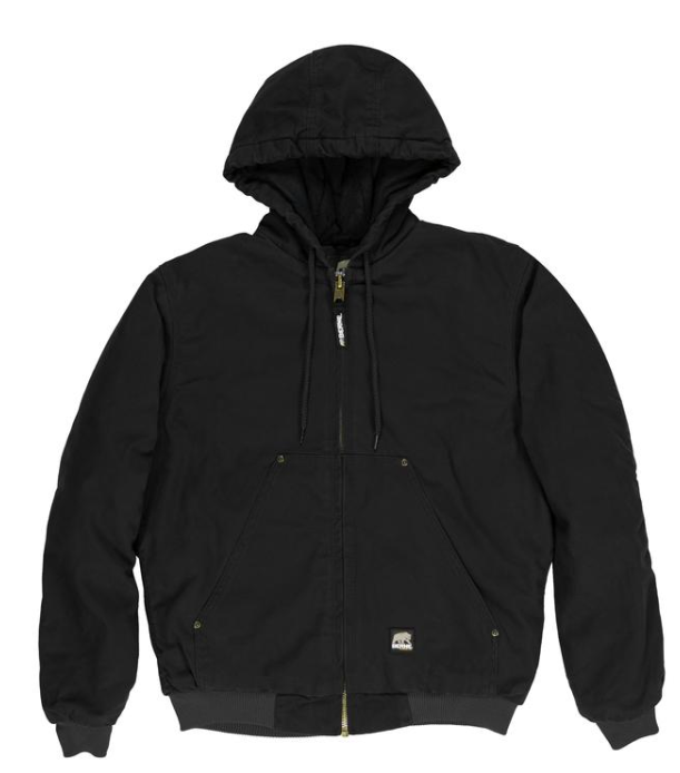 HJ375 Berne Original Washed Hooded Jacket - Quilt Lined